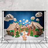 Lofaris Blau Himmel Wolken Weg Schneebedeckt Weihnachten Haus Hintergrund